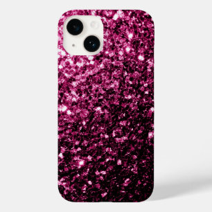 Coques Pour iPhone Rose foncé faux brillant paillettes scintille