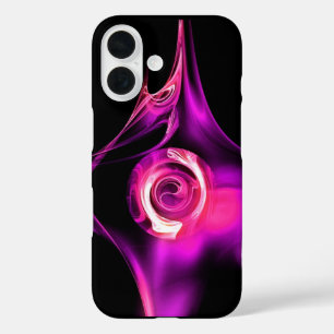 Coques iPhone 16 Rose FRACTAL BLANC PURPLE ROSE