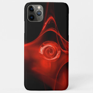 COQUE iPhone 11 PRO MAX  ROSE FRACTAL ROUGE EN NOIR