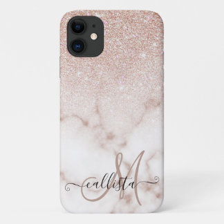 Case-Mate iPhone Case Rose glamour or blanc Parties scintillant marbre d