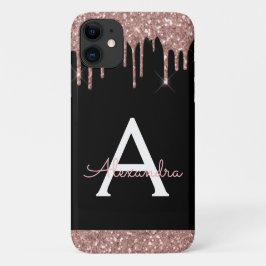 Case-Mate iPhone Case Rose Gold Blush Pink Black Parties scintillant Mon