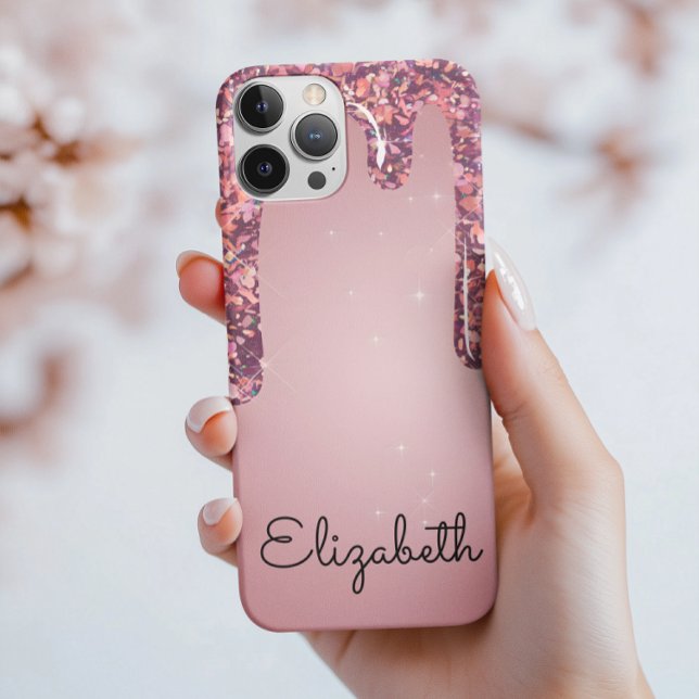 Coques Case-Mate iPhone Rose Gold de Luxe Pailleté qui Dégouline (Créateur téléchargé)