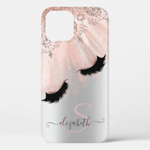 Case-Mate iPhone Case Rose Gold Faux Lashes Argent