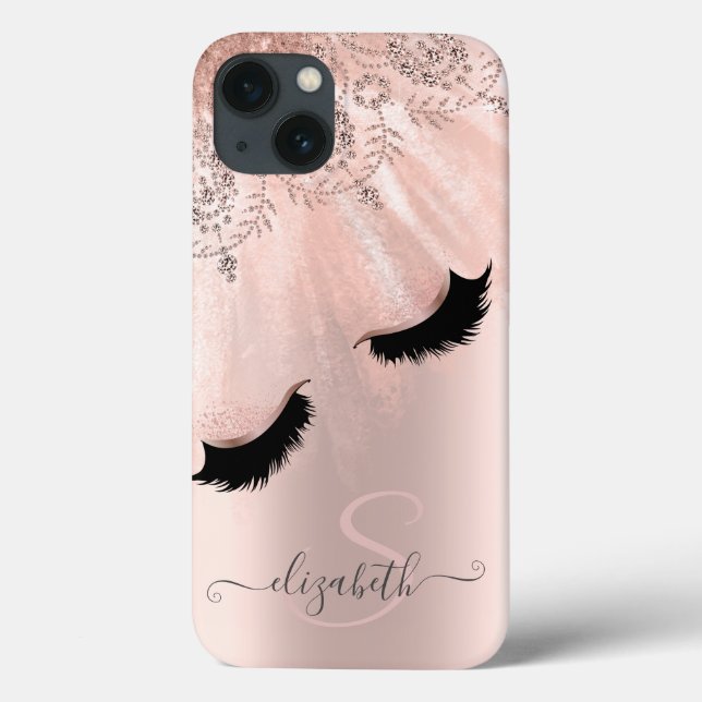Coques Case-Mate iPhone Rose Gold Faux Lashes Rose Gold (Verso)