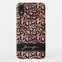 Rose Gold Foil Cheetah Motif - Nom personnalisé