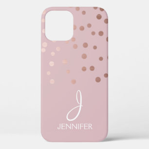 Case-Mate iPhone Case Rose Gold Foil Girl Confetti Monogramme