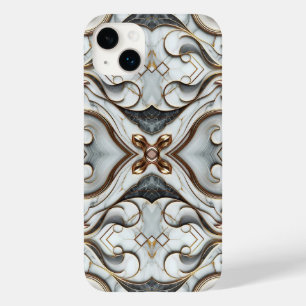 Coque Pour iPhone 14 Plus Rose Gold Marbre Blanc Luxueux Glamour