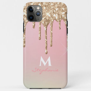 Case-Mate iPhone Case Rose Gold Pailleté Rose Ombré Monogramme