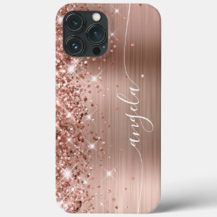 Case-Mate iPhone Case Rose Gold Pailleté Signature Féminine Glamour
