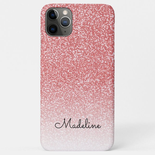 Coques Case-Mate iPhone Rose Gold Parties scintillant Ombre Black Script N (Dos)