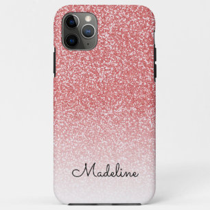 Case-Mate iPhone Case Rose Gold Parties scintillant Ombre Black Script N