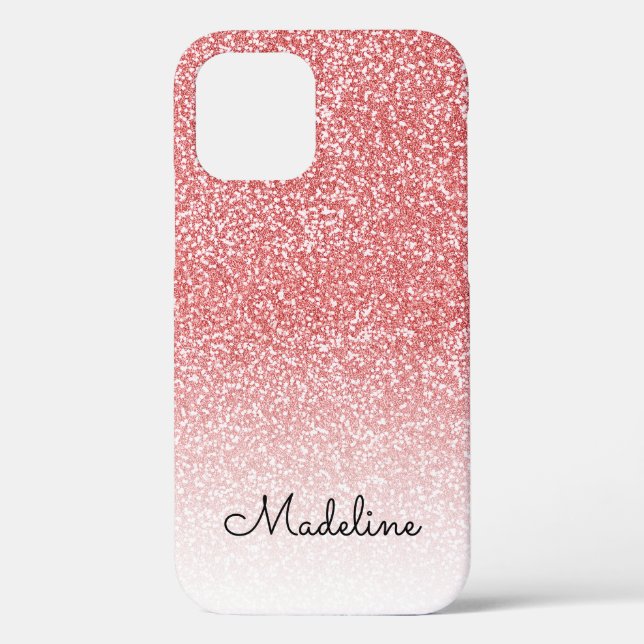 Coques Case-Mate iPhone Rose Gold Parties scintillant Ombre Black Script N (Verso)