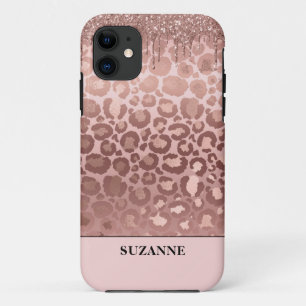 Case-Mate iPhone Case Rose Gold Parties scintillant Pink Leopard Motif M