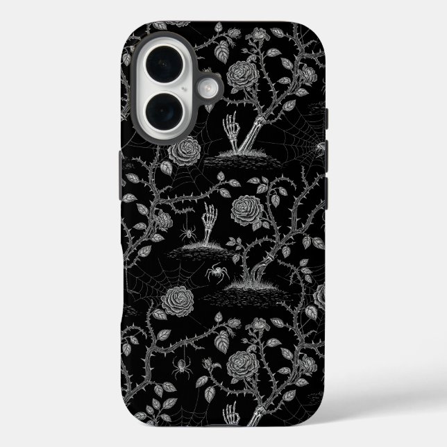 Coques Case-Mate iPhone Rose gothique et Motif osseux (Verso)