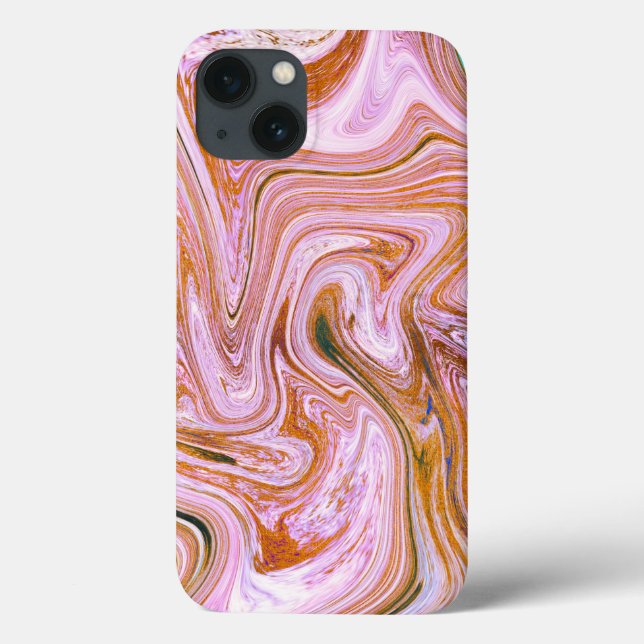 Coques Case-Mate iPhone Rose, Gray and Orange Marble (Verso)