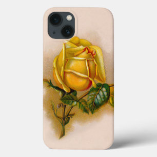 Etui iPhone 13 Rose jaune Antique Vintage Imprimer Art