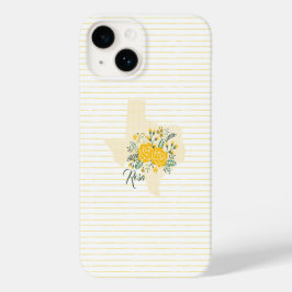 Coque Pour iPhone 14 Rose jaune du Texas - En vichy Etat avec Rose