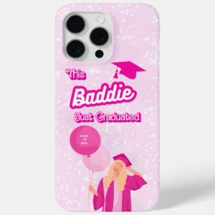 Coque iPhone 15 Pro Max Rose mignon "This Baddie" Graduation personnalisée