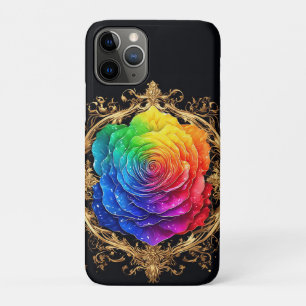 Case-Mate iPhone Case Rose multicolore aux fioritures dorées ornées