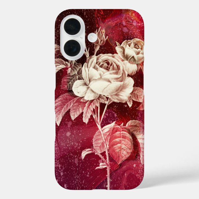 Coques Case-Mate iPhone ROSE on Red Background (Verso)