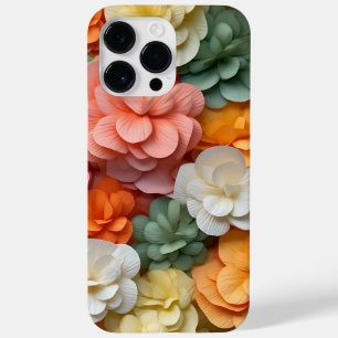 COQUE POUR POUR iPhone 14 PRO MAX ROSE ORANGE VERT BLANC 3D REGARDER BEGONIA FLEURS