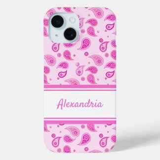 Coque Pour iPhone 15 Rose Paisley