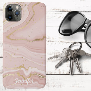 Case-Mate iPhone Case Rose Pâle et Marbre Signature Or 