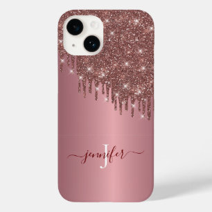 Coque Pour iPhone 14 Rose Parties scintillant or, étincelle et brillanc