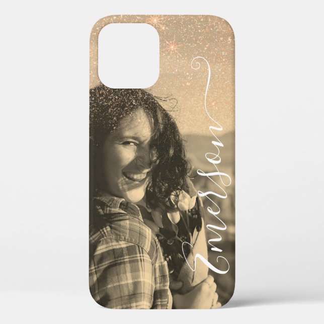 Coques Case-Mate iPhone Rose Parties scintillant or superposition Sepia Mo (Verso)