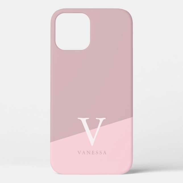 Coques Case-Mate iPhone Rose pastel moderne et géométrique personnalisé  (Verso)