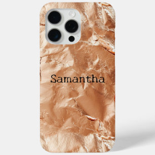 Coque iPhone 15 Pro Max Rose Peach Gold Glam