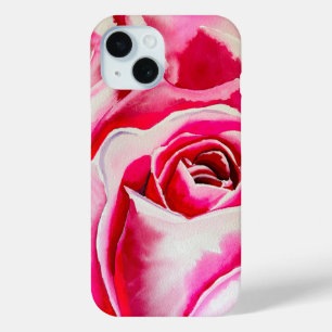 Coque Pour iPhone 15 Rose roses romantique aquarelle art