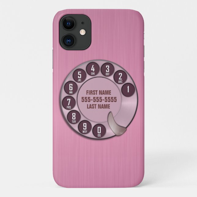 Coques Case-Mate iPhone Rose rotatoire de téléphone de vieille école (Dos)
