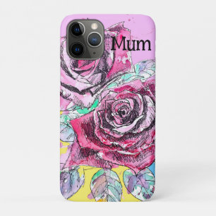 Case-Mate iPhone Case Rose Rouge Roses Aquarelle Florale Fleurs Fleur