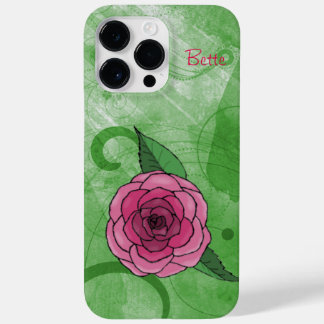 Coque Pour Pour iPhone 14 Pro Max Rose sur vert