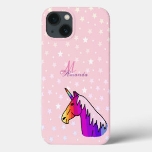 Case-Mate iPhone Case Rose Unicorn Stars Girly Kids Monogramme Nom