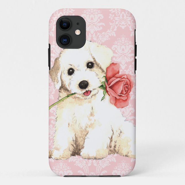 Coques Case-Mate iPhone Rose Valentine Bichon (Dos)