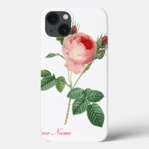 Etui iPhone 13 rose vintage botanical illustration