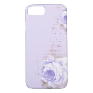 Coque iPhone 8/7 rose violet sur vieux journal