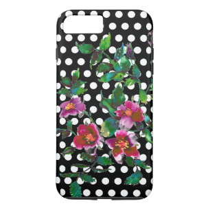 Case-Mate iPhone Case Roses anciennes aquarelle roses roses points polka