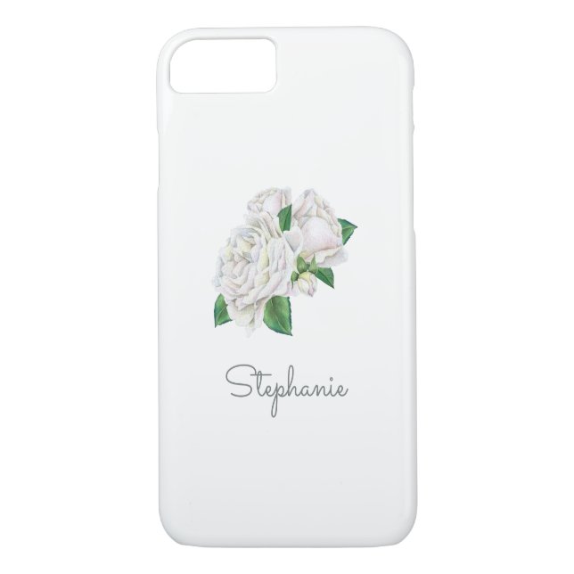 Coques Case-Mate iPhone Roses blanches Jolie aquarelle (Dos)