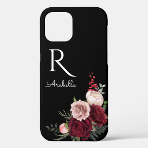 Case-Mate iPhone Case Roses de roux monogramme sur noir
