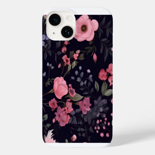 Coques Case-Mate iPhone Roses d'été en noir (Verso)