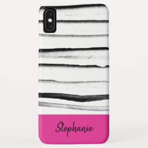 Case-Mate iPhone Case Roses et aquarelle personnalisées Bandes noires