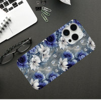 Roses et Lys Bleus et Blancs élégants