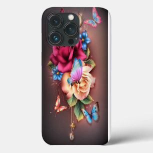 Case-Mate iPhone Case Roses et papillons