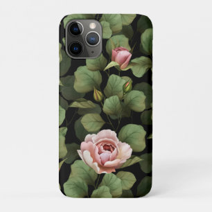 Case-Mate iPhone Case Roses fragiles. Motif floral sur noir