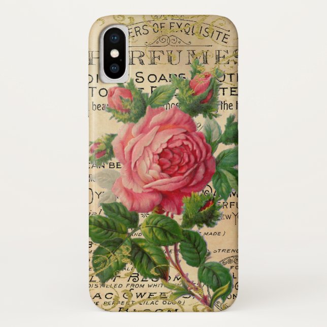 Coques Case-Mate iPhone Roses français roses antiques (Dos)
