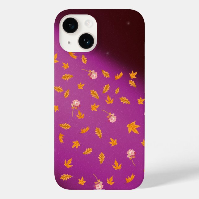 Coques Case-Mate iPhone Roses lune et feuilles d'automne (Verso)