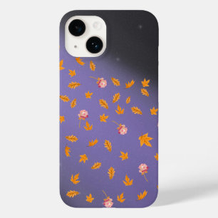 Coque Pour iPhone 14 Roses lune et feuilles d'automne